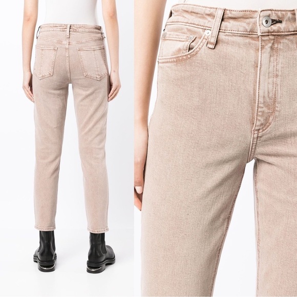rag & bone • Nina High-Rise Cigarette jean slim straight leg Rose Glitz pink - Picture 11 of 11